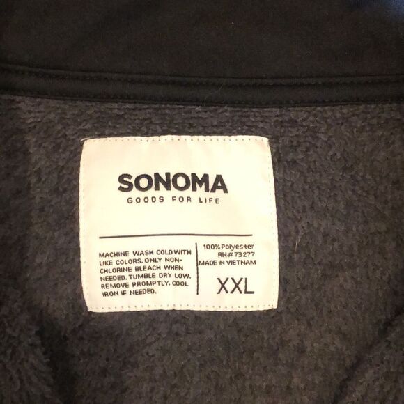 Men’s Charcoal Grey Full Zip Fleece Lined Sweater Zipper Pockets XXL - Picture 2 of 10